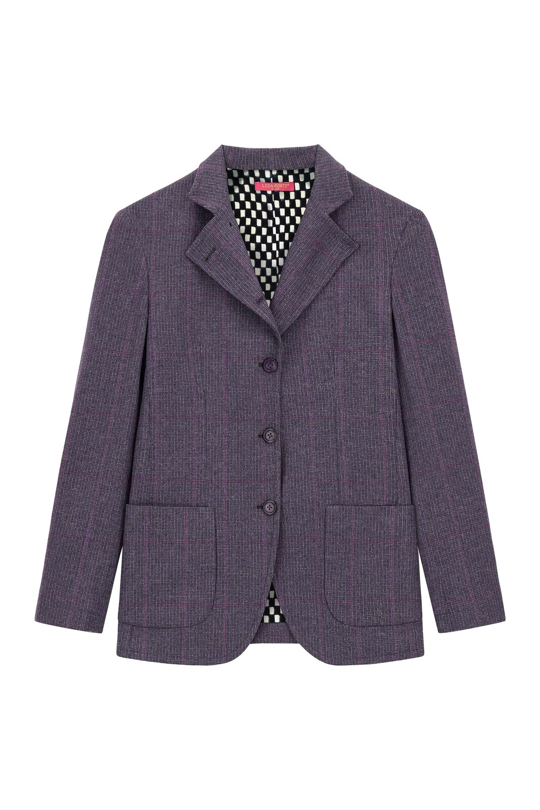 giacca noa--tartan aubergine