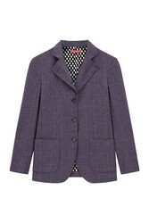 giacca noa--tartan aubergine