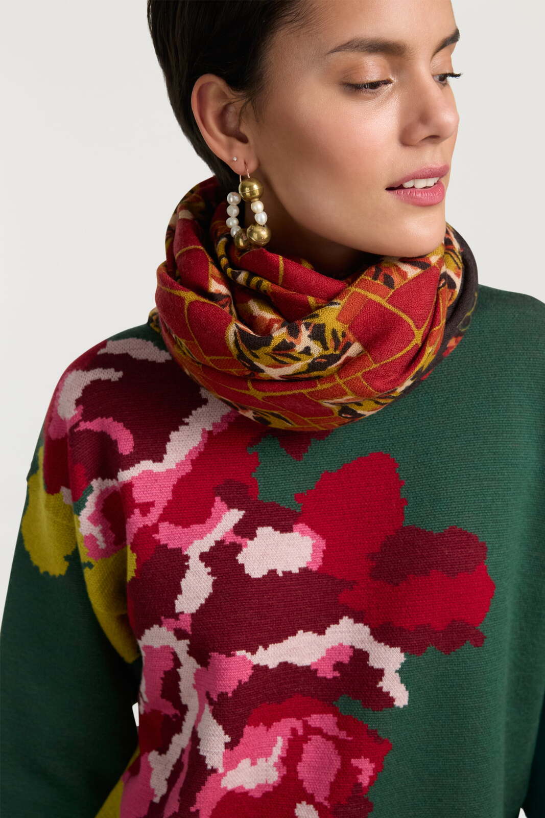 stole wool and silk 100x200--shibuia flower coffee