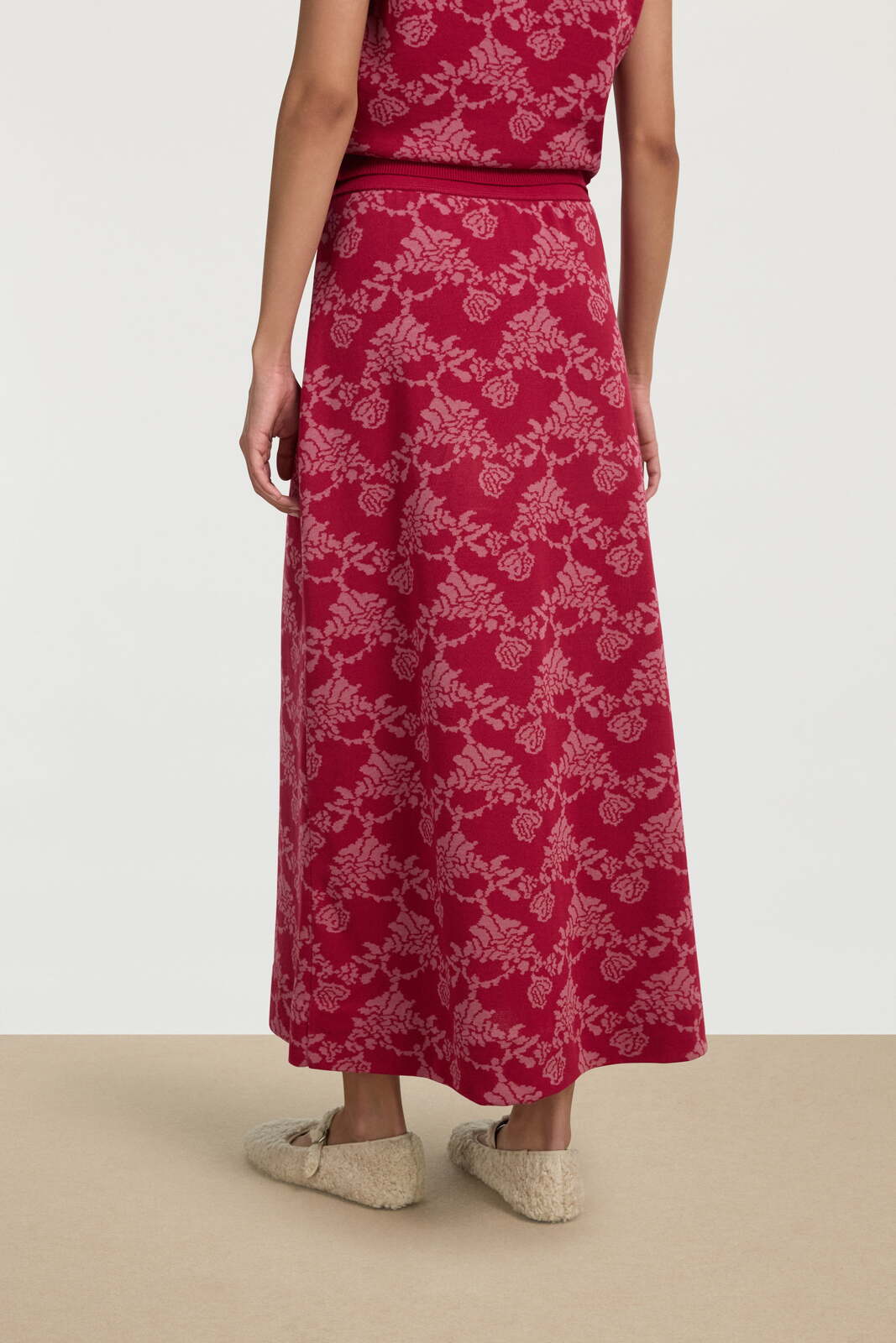 theresa skirt--aomori sakura dark ruby red