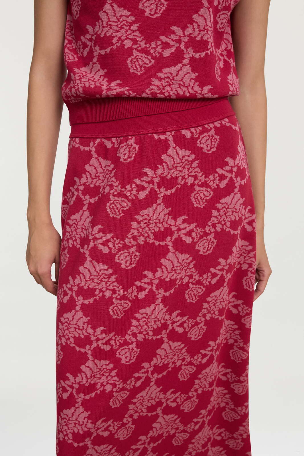 theresa skirt--aomori sakura dark ruby red