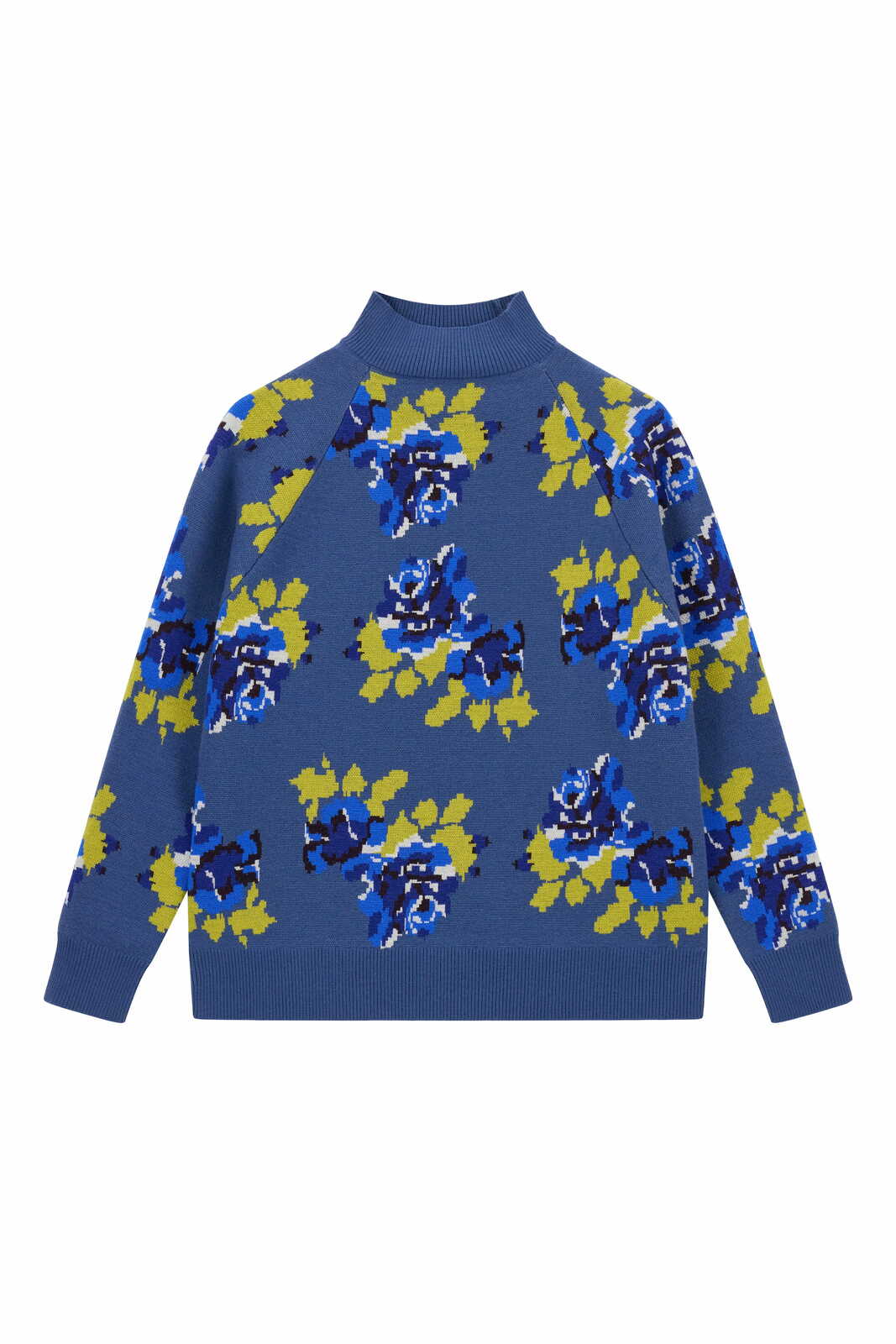 frida pullover-- gensho flower grey blue