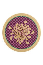 tovaglietta rigida 34cm--oro boule flower fuxia