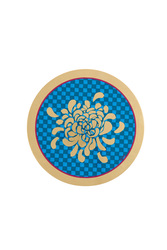 tovaglietta rigida 34cm--oro boule flower blue