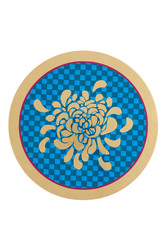 tovaglietta rigida 34cm--oro boule flower blue