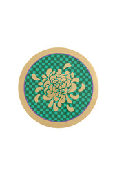 masonite placemat 34cm--gold boule flower green