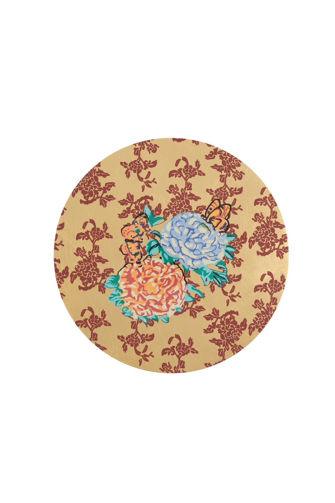 masonite placemat 34cm--gold kandem queen red