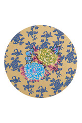masonite placemat 34cm--gold kandem queen blue