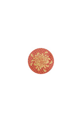 coaster--gold boule flower red