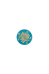coaster--goldboule flower blue