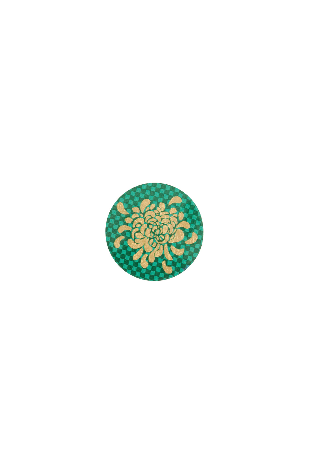 coaster--gold boule flower green