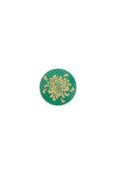 coaster--gold boule flower green