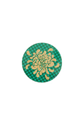 sottobicchiere--gold boule flower green