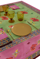 cotton cloth 180x180cm--ibisco green pink