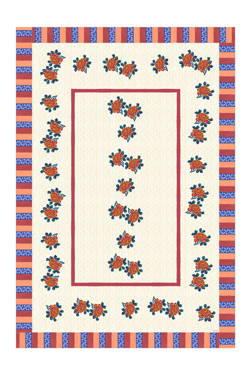 telo cotone 180x270cm--ortensia red gold