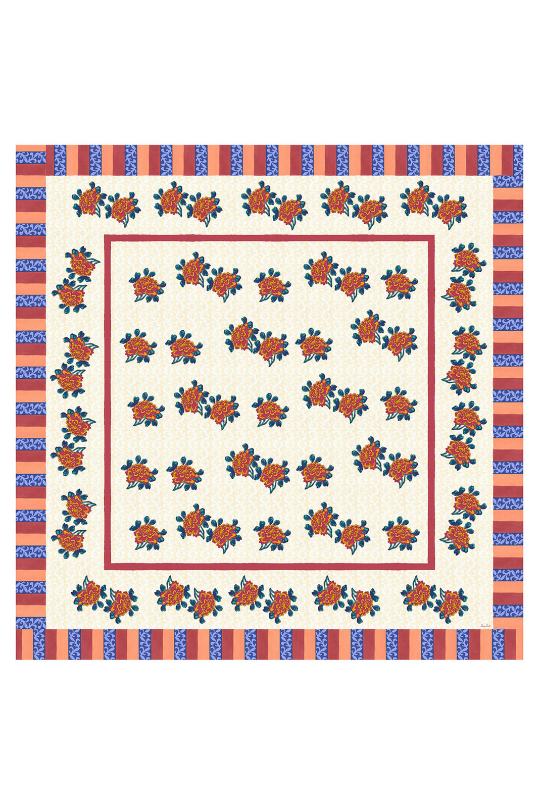 cotton cloth 220x220cm--ortensia red gold