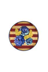 round tray--gold nizam stripes red