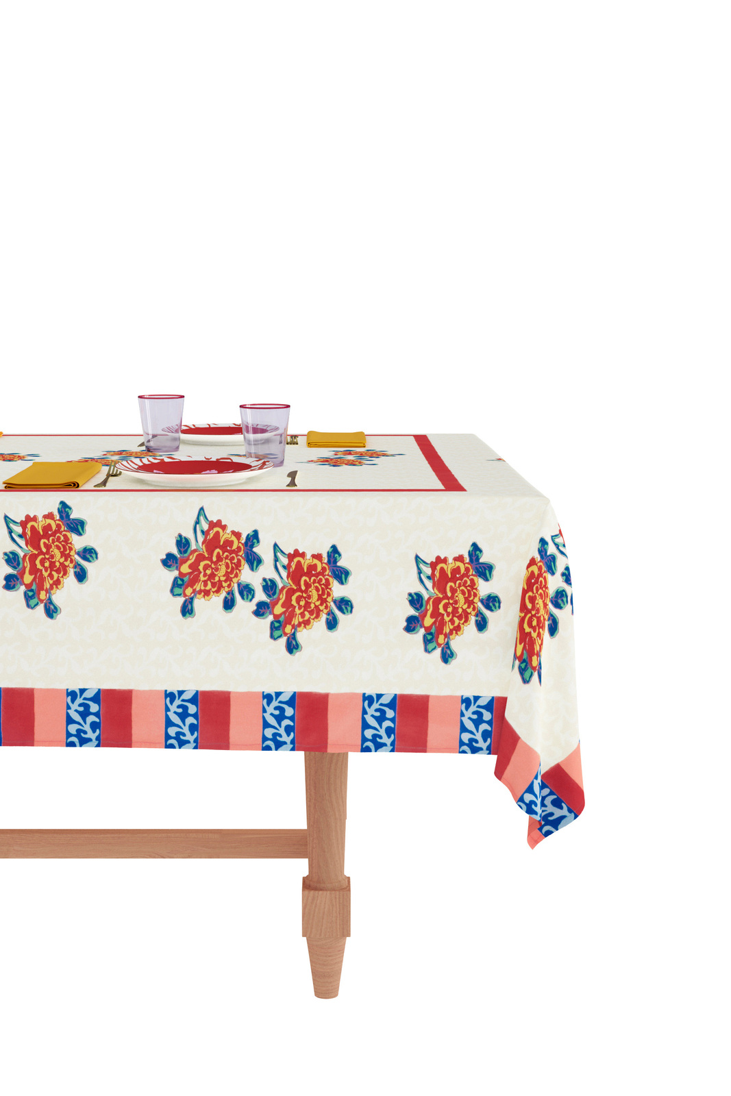 telo cotone 140x240cm--ortensia red gold