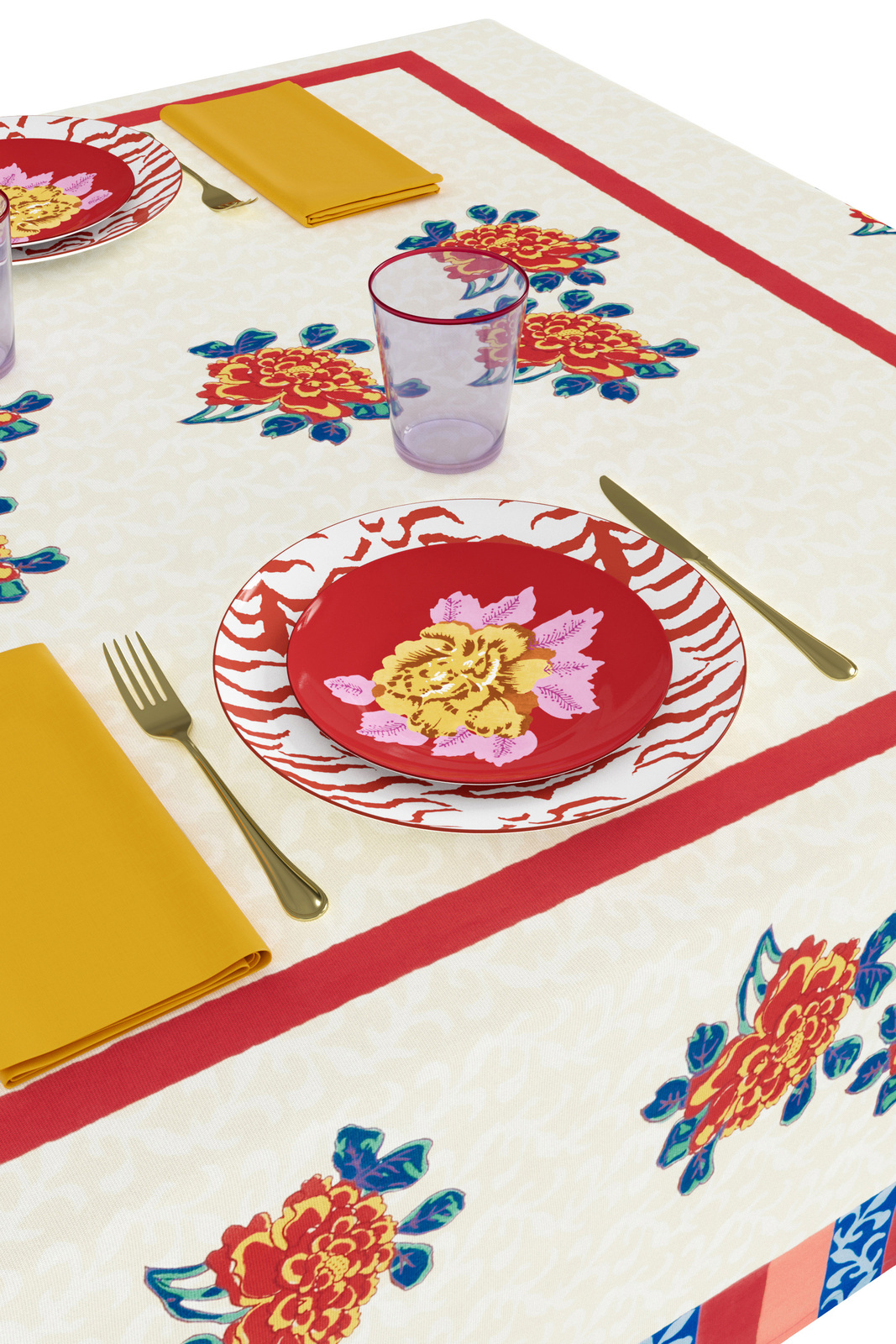 telo cotone 180x180cm--ortensia red gold