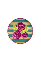 round tray--gold nizam stripes veronese