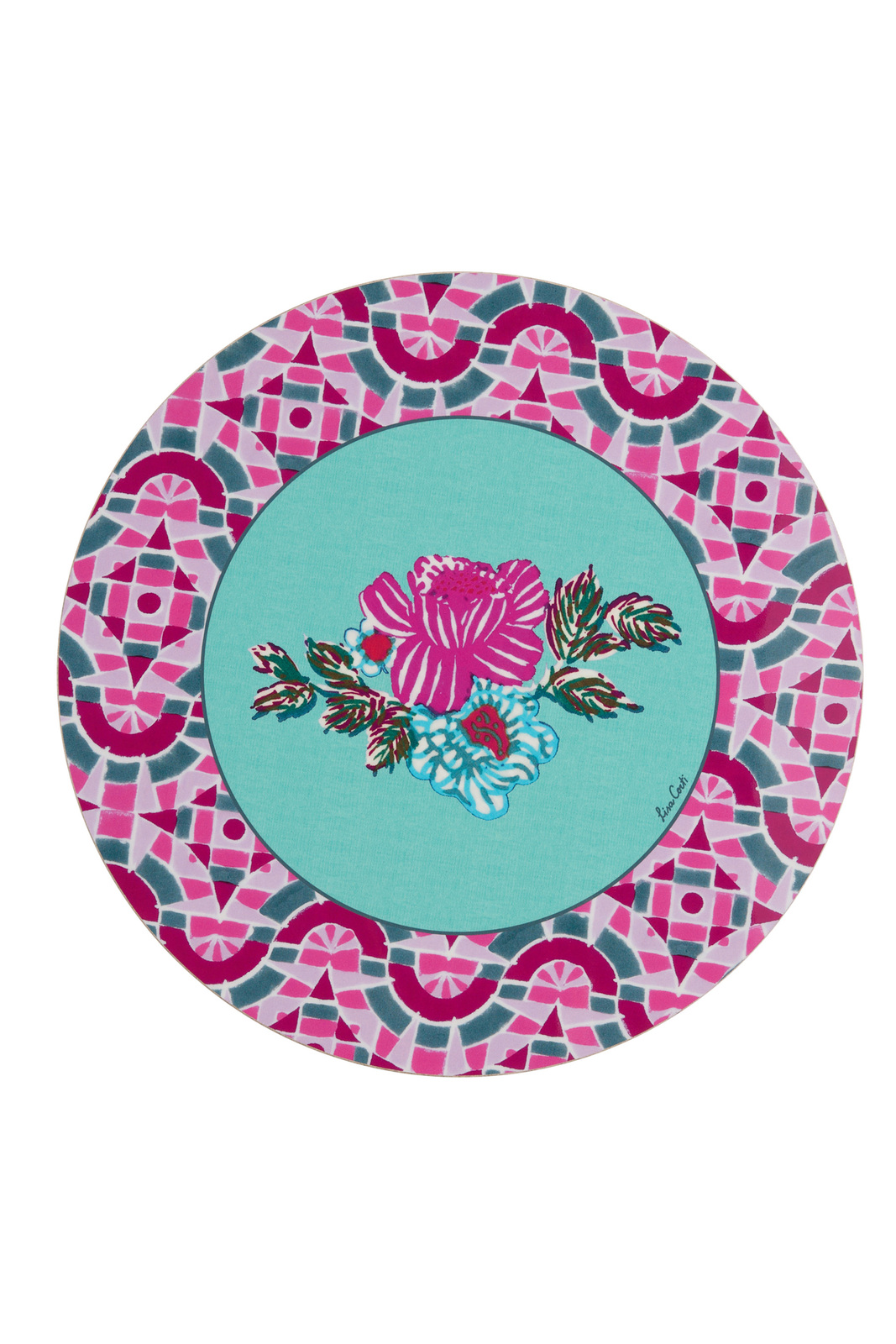 masonite placemat 39cm--amer rose aqua