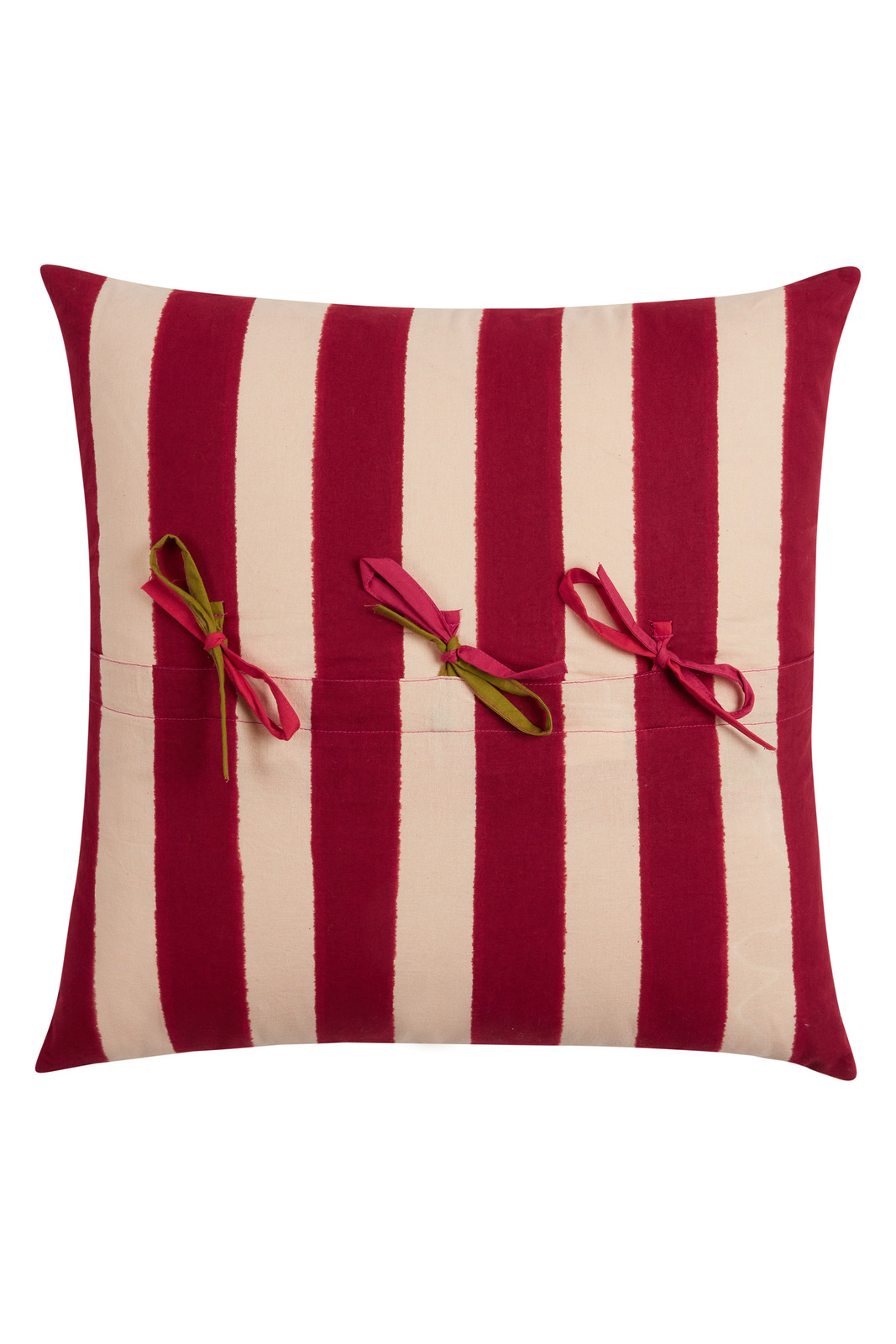 cotton cushion 45x45cm--nizam stripes green natural