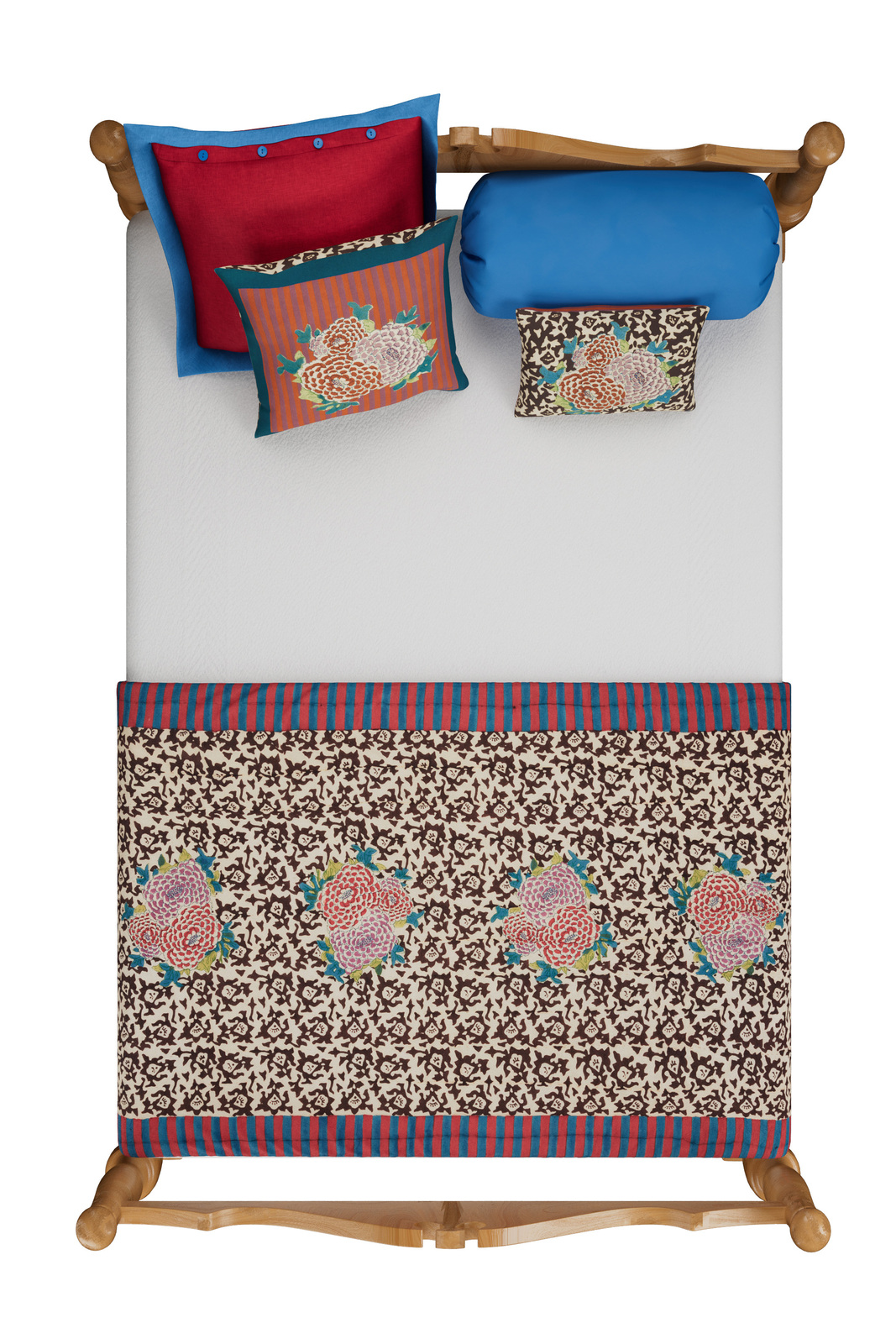 reversible quilt 110x180cm--arabesque corolla natural coffee