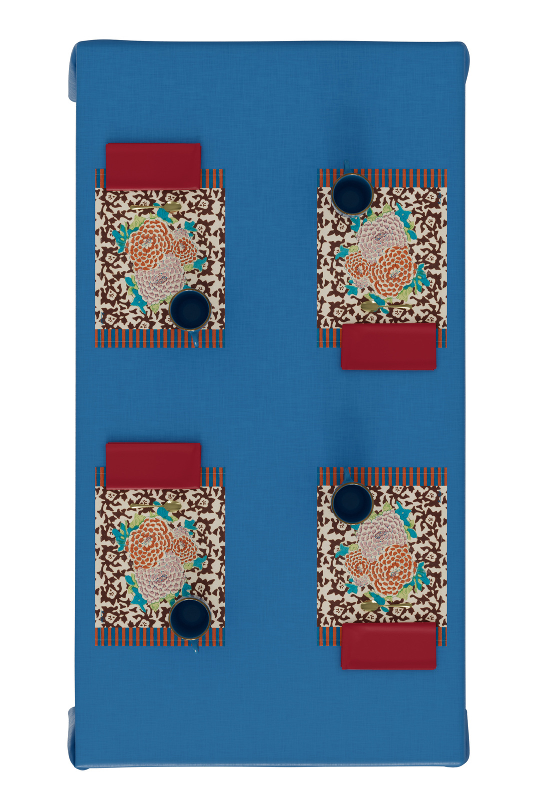 cotton placemat 35x48cm--arabesque corolla natural coffee