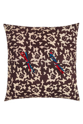 cotton cushion 45x45cm--arabesque corolla natural coffee