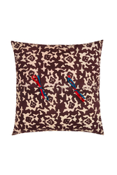 cotton cushion cover 45x45cm--arabesque corolla natural coffee