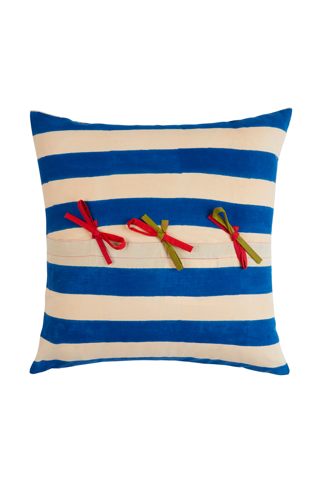 federa cotone 45x45cm--nizam stripes blue natural