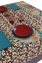 cotton cloth 140x240cm--arabesque corolla natural coffee