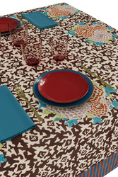 cotton cloth 180x350cm--arabesque corolla natural coffee