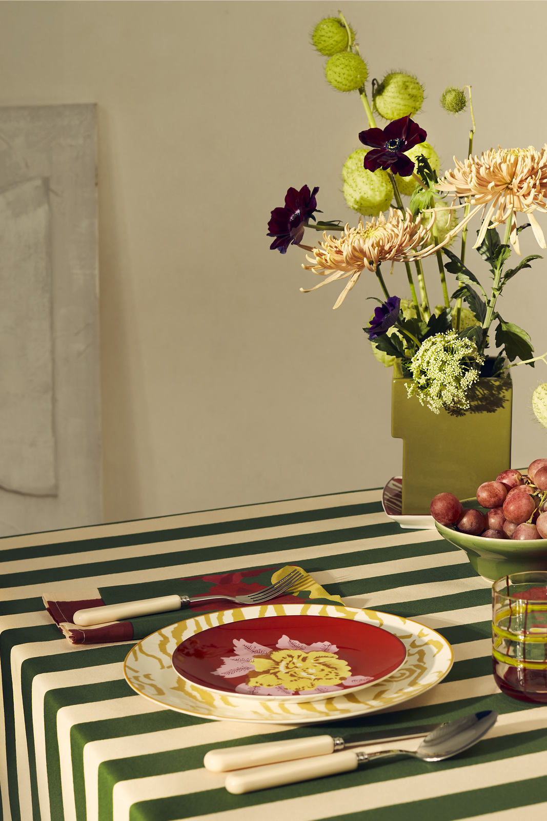 cotton napkin 50x50--nizam flower green