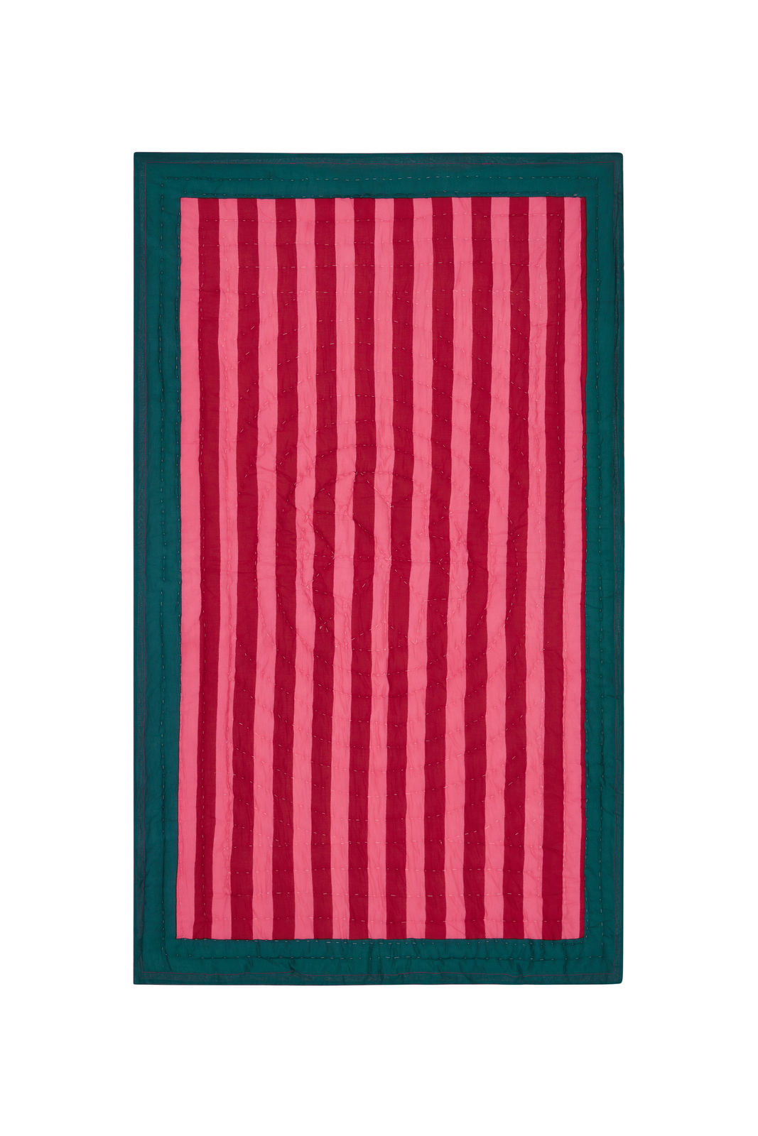 reversible quilt 110x180cm--nizam stripes green natural
