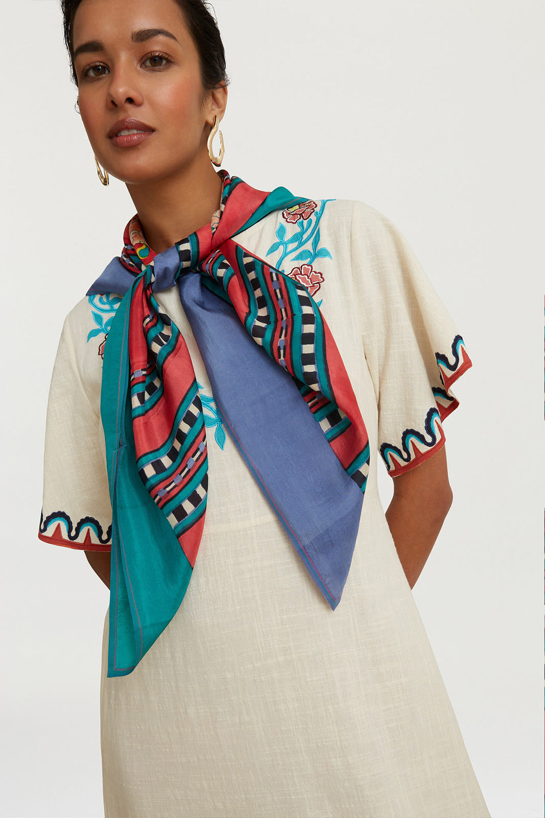 foulard silk 100x100cm--humayums flower geranium
