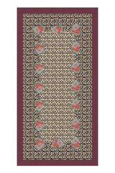 cotton cloth 180x350cm--arabesque corolla natural coffee