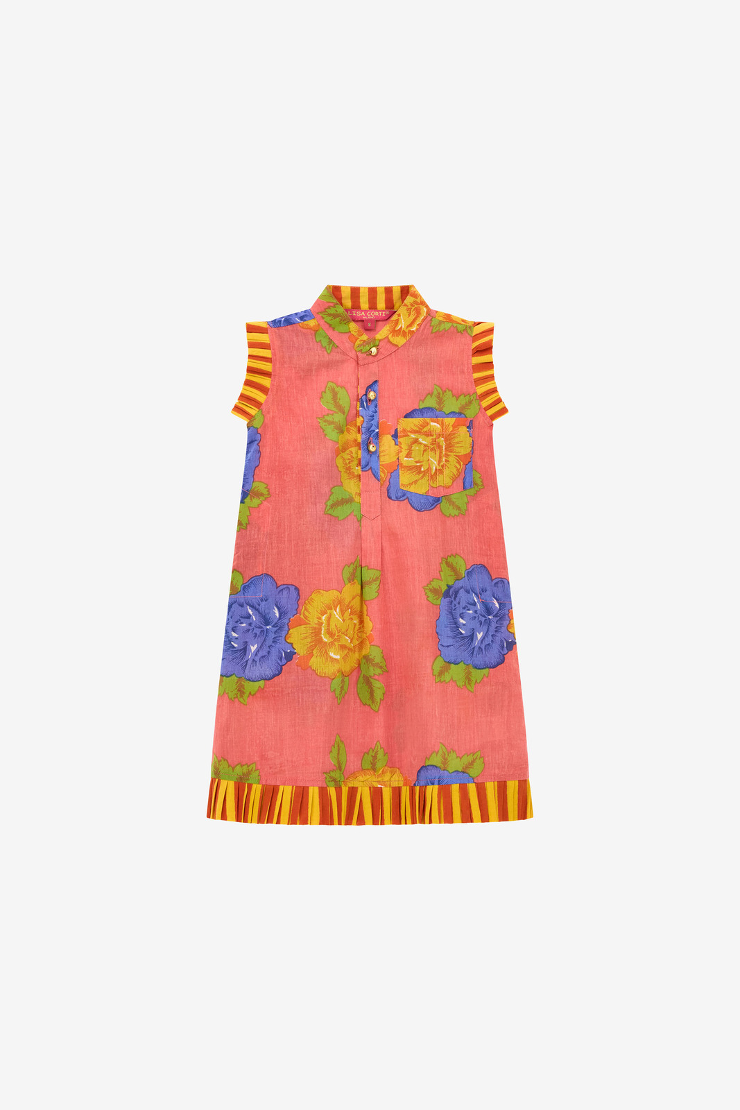 baby spring kurta--big flower old pink