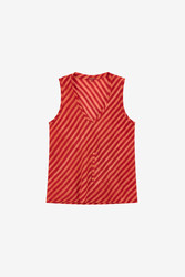 banyan top--mini stripes red