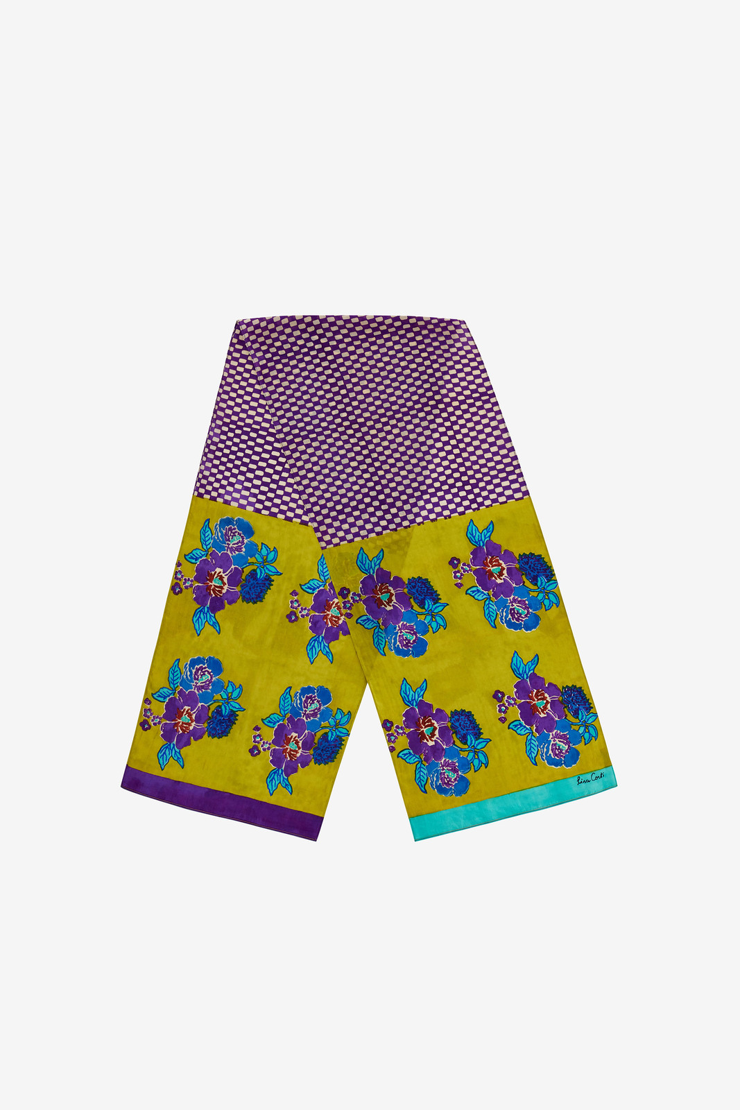 silk bow 35x180cm--dandelion green gold