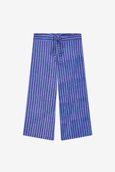 cabana pants--mini stripes plumbago