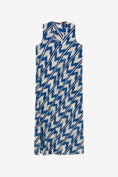 cheack dress--ikat arrow blue