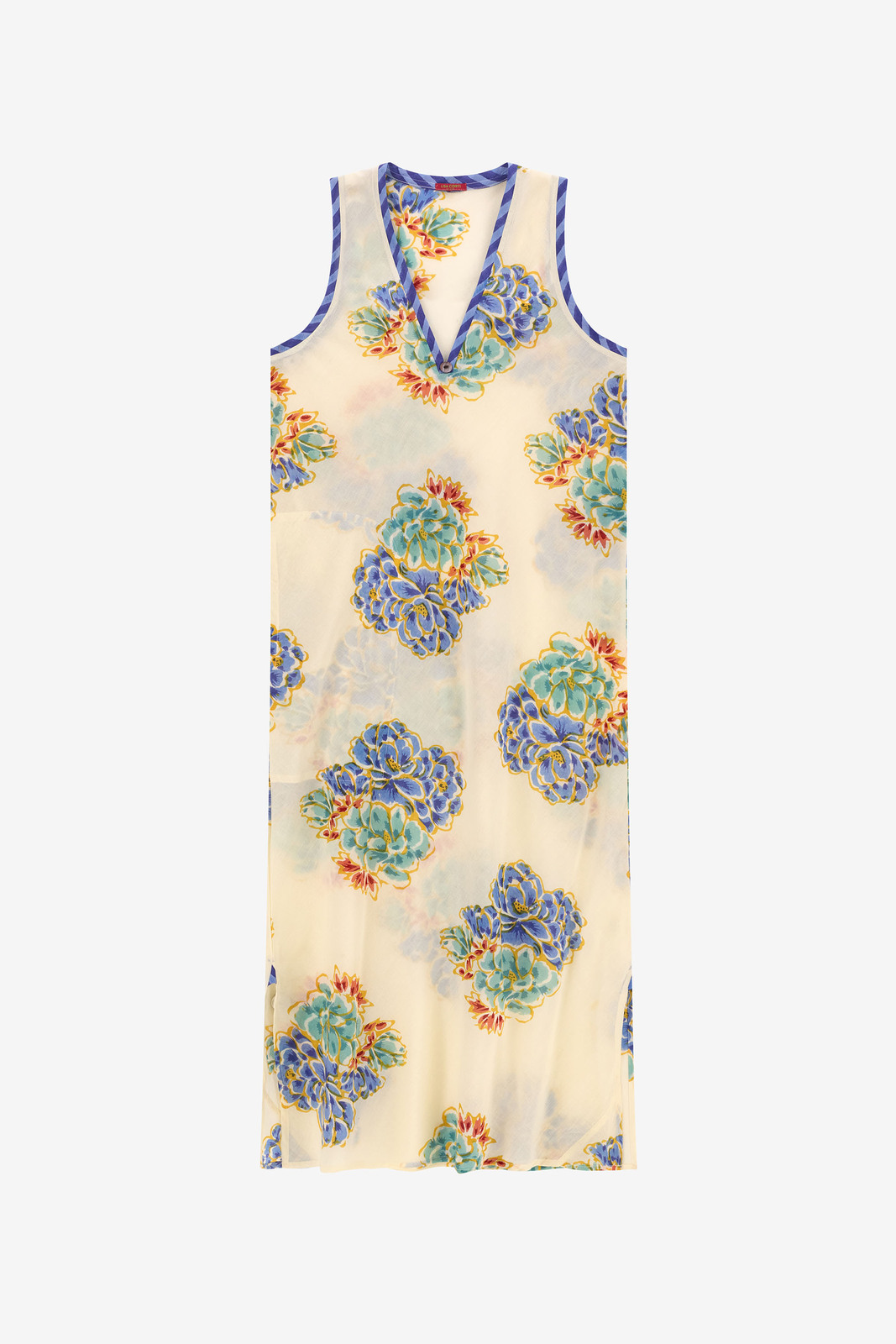 cheack dress--positano flower plumbago