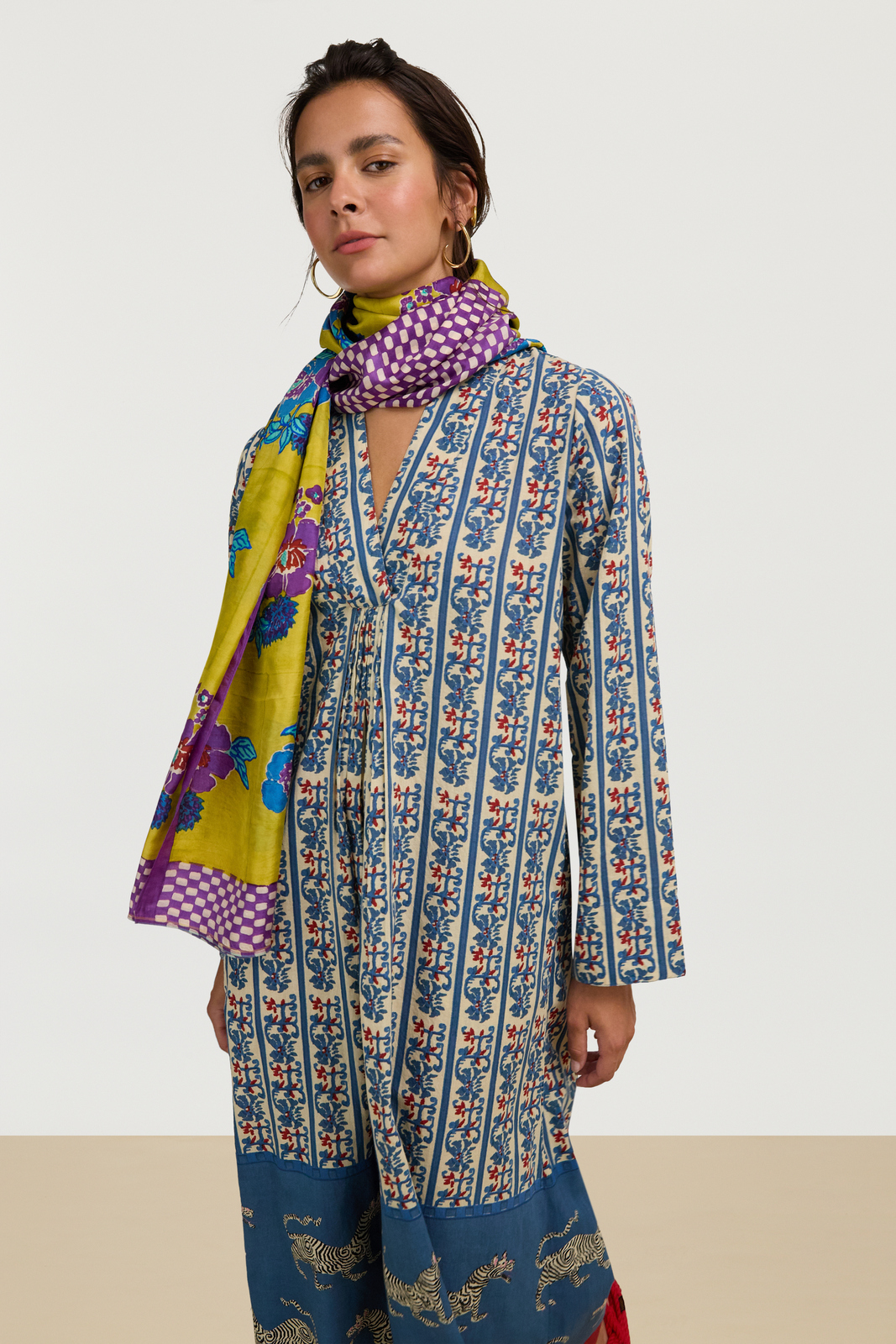 scialle seta 100x200--dandelion green gold