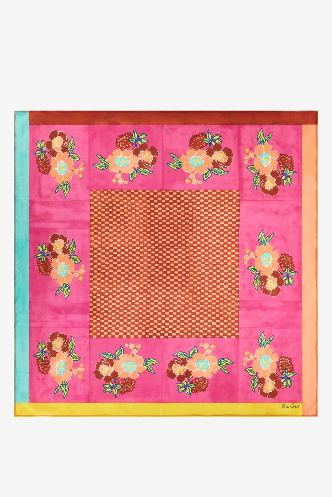 foulard seta 100x100cm--dandelion fuxia