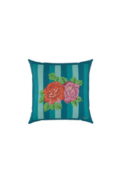 cotton cushion cover 45x45cm--hima big flower turquoise