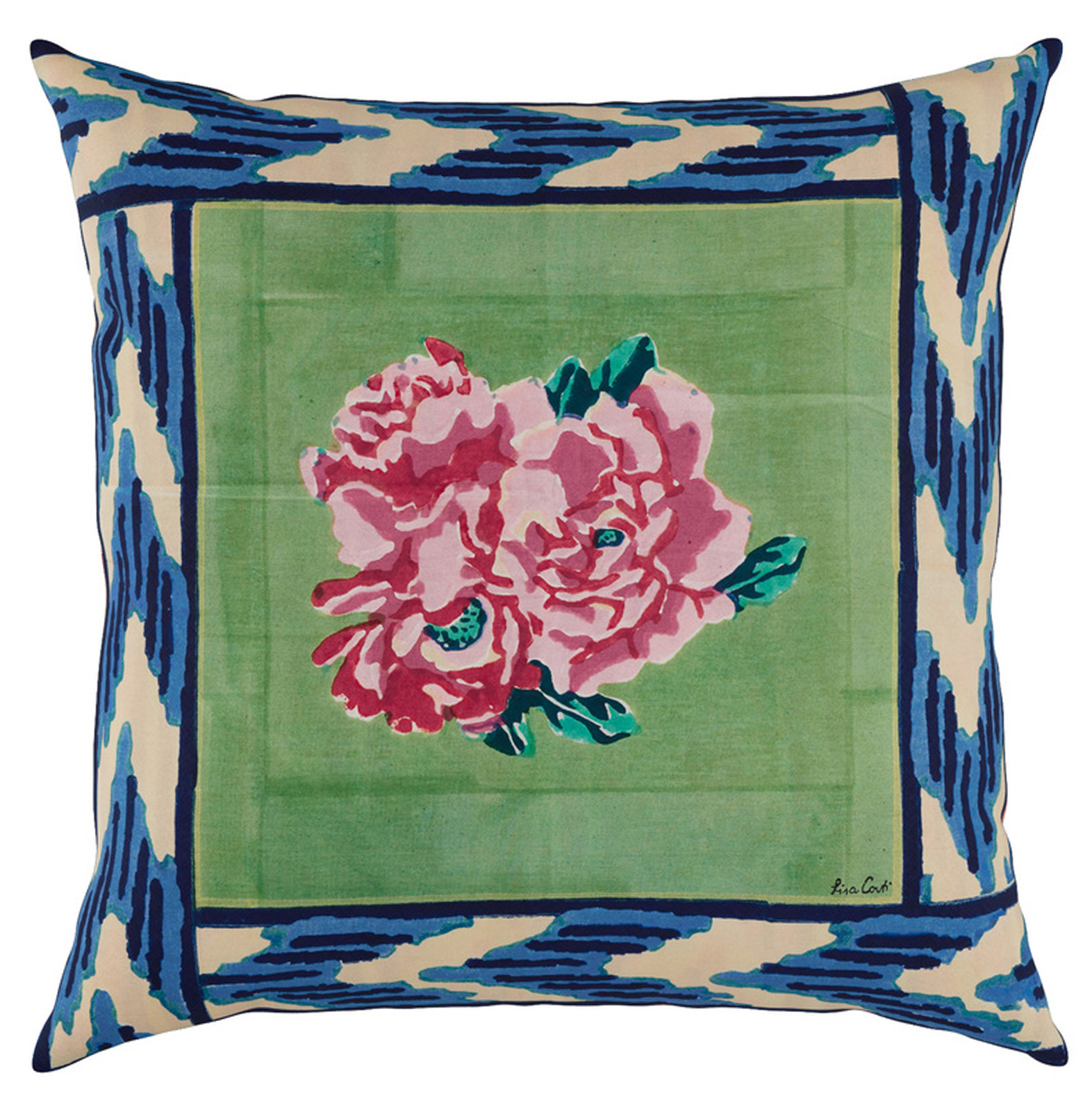 cotton cushion cover 60x60cm--nina rose mint
