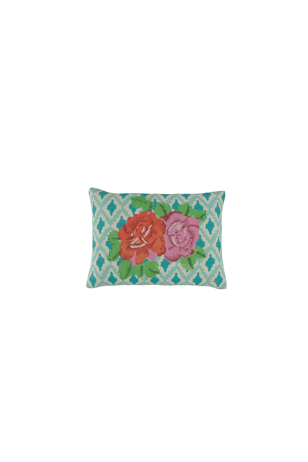 cotton cushion 30x40cm--hima big flower turquoise