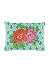 cotton cushion 30x40cm--hima big flower turquoise