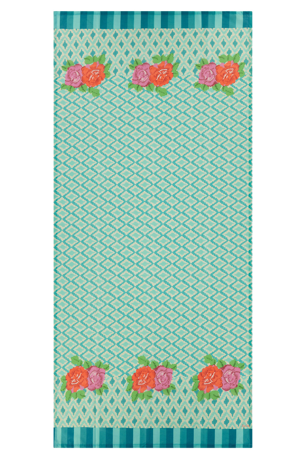 tenda mussola di cotone 110x240cm--hima big flower turquoise